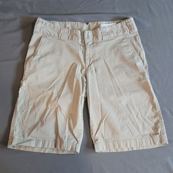 The North Face Bermuda Shorts Womens 12 Tan Brown Cotton Stretch Outdoors Hike - Picture 1 of 13